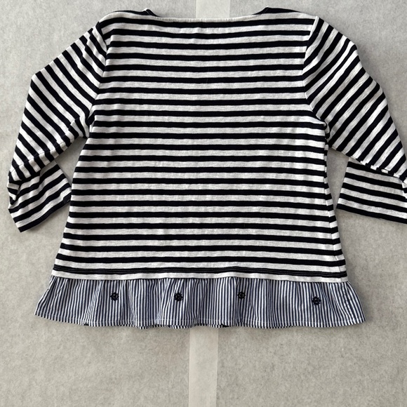 Talbots nautical striped top with ship wheel flounce hem - Picture 5 of 6